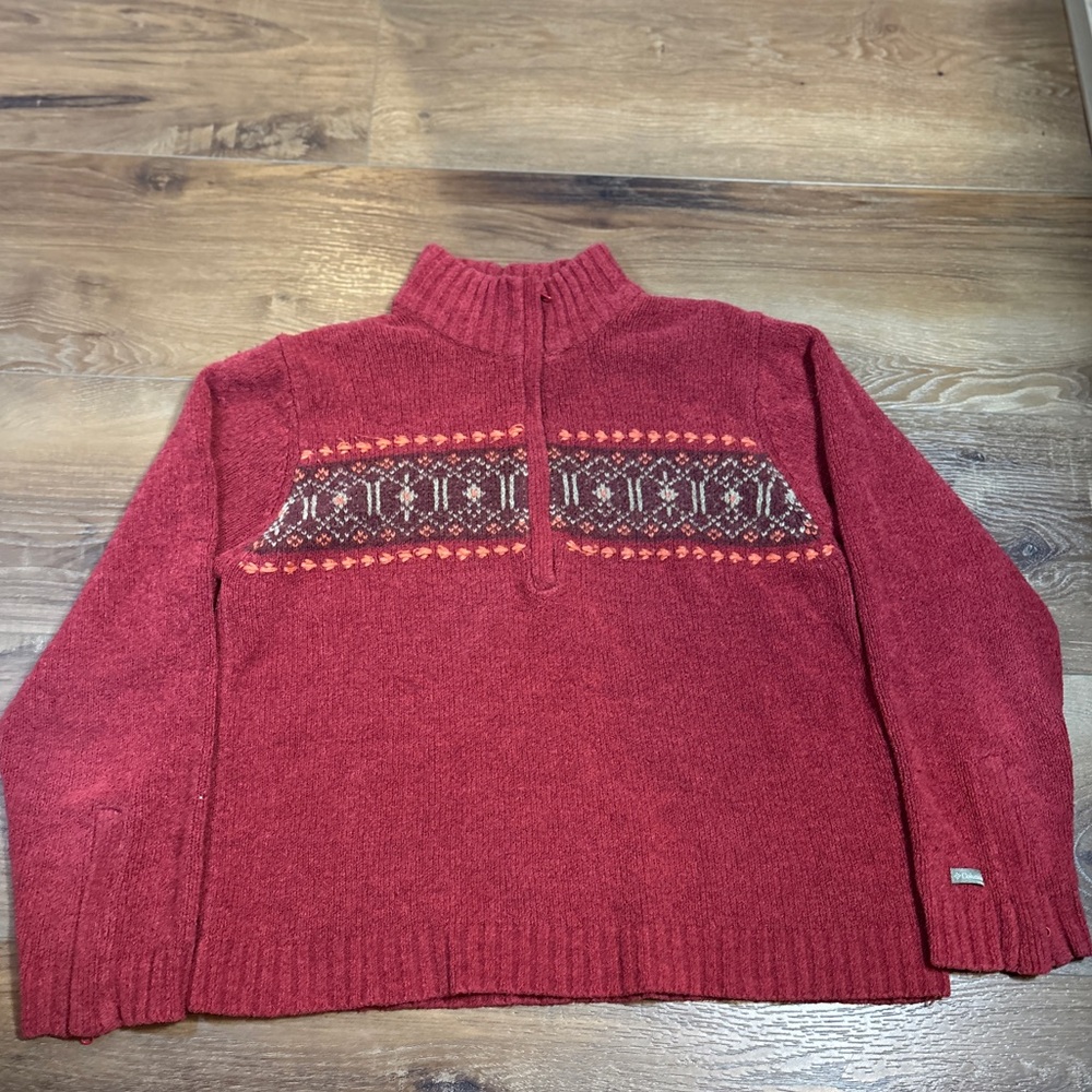 Columbia women’s  red Nordic quarter zip Sweater